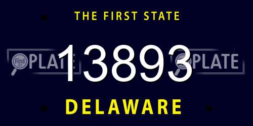 13893 Delaware License Plate