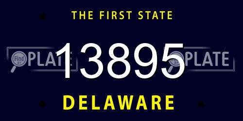 13895 Delaware License Plate