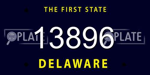 13896 Delaware License Plate