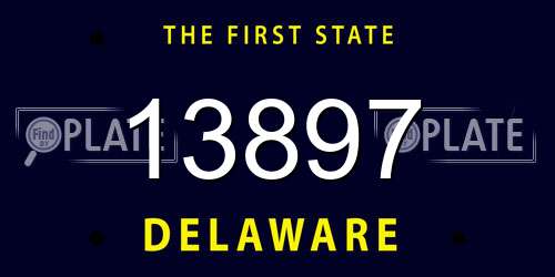 13897 Delaware License Plate