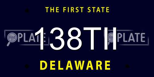 138TII Delaware License Plate