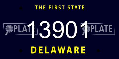 13901 Delaware License Plate