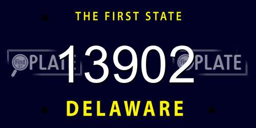 13902 Delaware License Plate