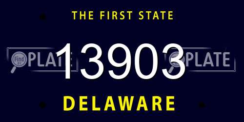 13903 Delaware License Plate