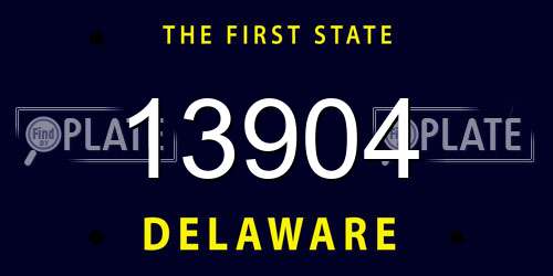 13904 Delaware License Plate
