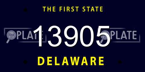 13905 Delaware License Plate