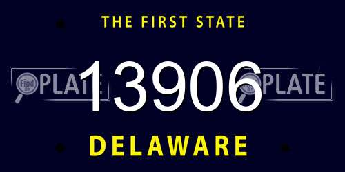 13906 Delaware License Plate