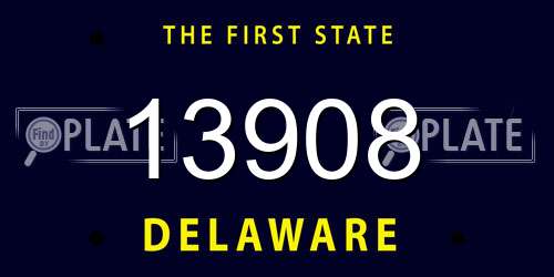 13908 Delaware License Plate