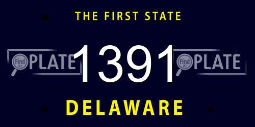 1391 Delaware License Plate