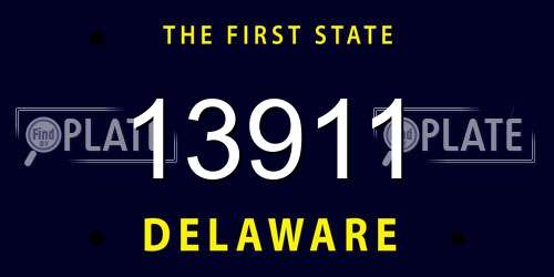 13911 Delaware License Plate