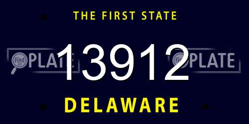 13912 Delaware License Plate
