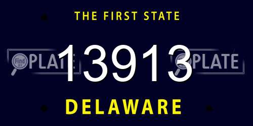 13913 Delaware License Plate