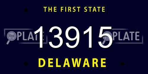 13915 Delaware License Plate