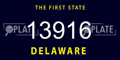 13916 Delaware License Plate