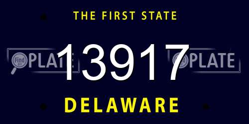 13917 Delaware License Plate
