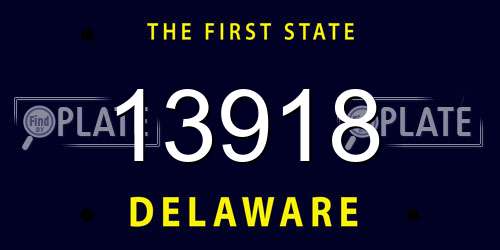 13918 Delaware License Plate