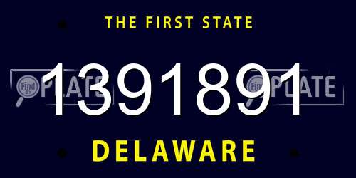 1391891 Delaware License Plate