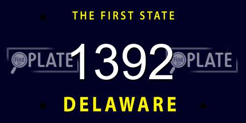 1392 Delaware License Plate