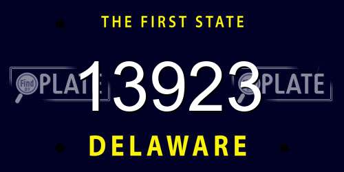 13923 Delaware License Plate