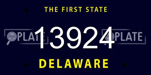13924 Delaware License Plate