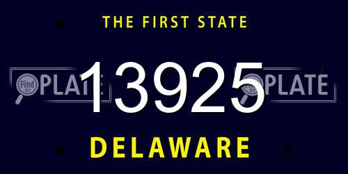 13925 Delaware License Plate