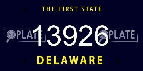 13926 Delaware License Plate