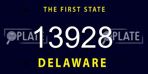 13928 Delaware License Plate