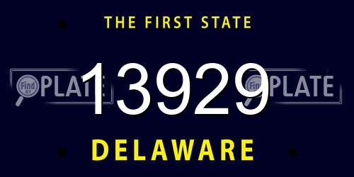 13929 Delaware License Plate