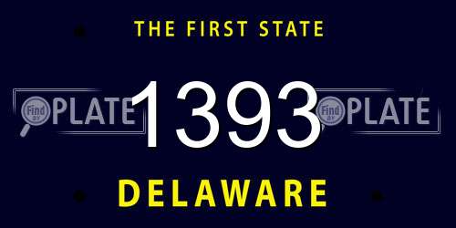 1393 Delaware License Plate