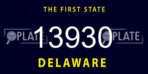 13930 Delaware License Plate