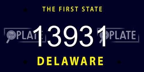 13931 Delaware License Plate