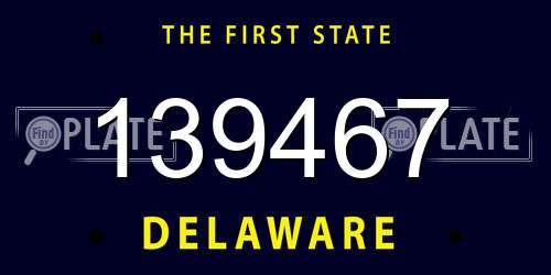 139467 Delaware License Plate
