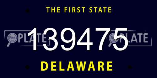 139475 Delaware License Plate