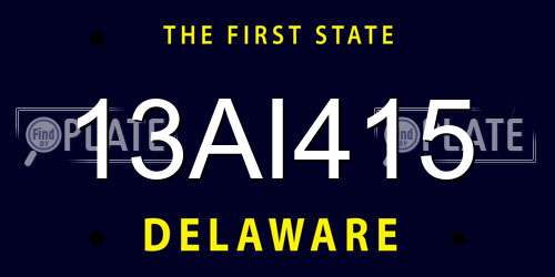 13AI415 Delaware License Plate