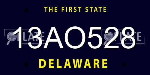 13AO528 Delaware License Plate