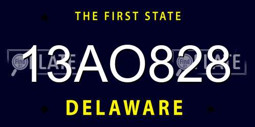 13AO828 Delaware License Plate