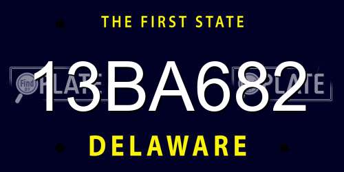 13BA682 Delaware License Plate