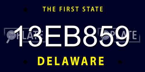 13EB859 Delaware License Plate