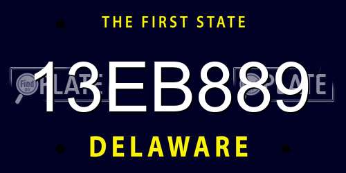 13EB889 Delaware License Plate