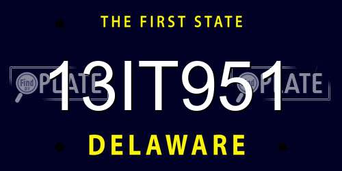 13IT951 Delaware License Plate