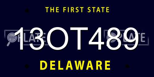 13OT489 Delaware License Plate