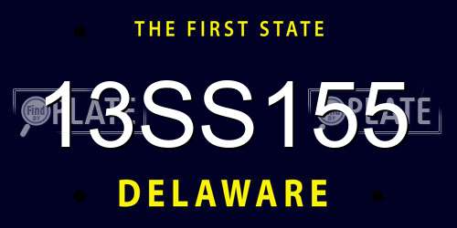 13SS155 Delaware License Plate