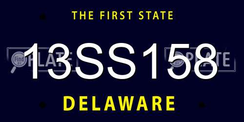 13SS158 Delaware License Plate