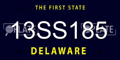 13SS185 Delaware License Plate