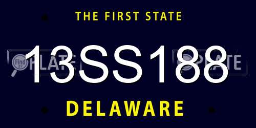 13SS188 Delaware License Plate