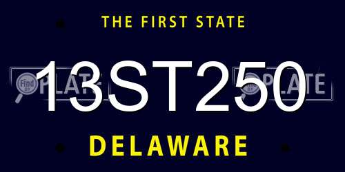 13ST250 Delaware License Plate