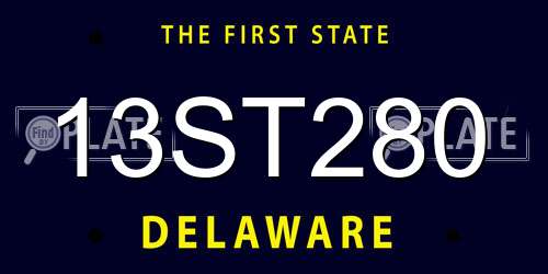 13ST280 Delaware License Plate