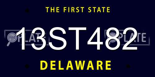 13ST482 Delaware License Plate