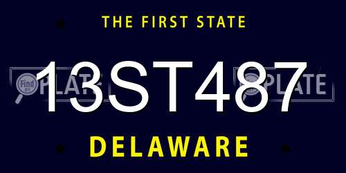 13ST487 Delaware License Plate