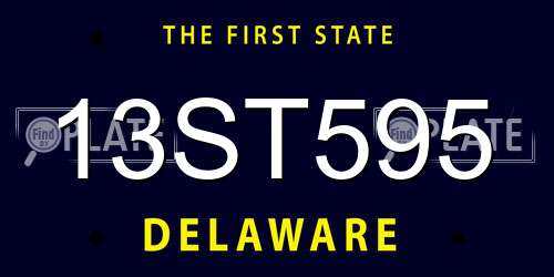 13ST595 Delaware License Plate
